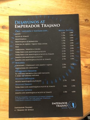 Menu photo 1 Emperador Trajano Seville, SE