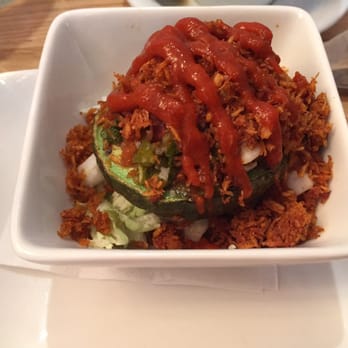 Pure Kitchen Westboro - Stuffed avocado. I believe the shredded coconut was supposed to taste like bacon. It didn't but still good. This was spicy too! - Vegan Near Me - Ottawa, Ontario Pure Kitchen Westboro - Stuffed avocado. I believe the shredded coconut was supposed to taste like bacon. It didn't but still good. This was spicy too! - Vegan Near Me - Ottawa, Ontario
