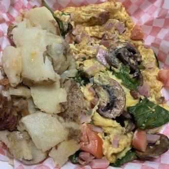 Omelette Factory Santee - Build your own omelette (mushrooms, ham, spinach, and tomato) - Breakfast & Brunch Near Me - Santee, California Omelette Factory Santee - Build your own omelette (mushrooms, ham, spinach, and tomato) - Breakfast & Brunch Near Me - Santee, California