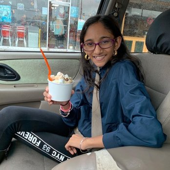 Twist It Top It - My daughter eating her creative yogurt cup - Ice Cream & Frozen Yogurt Near Me - Howard Beach, New York