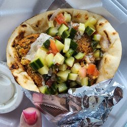 Athena's Gyros - Falafel sandwich! The freshest bread, excellent falafel and lovely diced veggies
