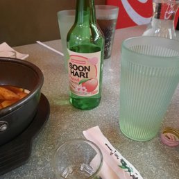 Peach soju of course!