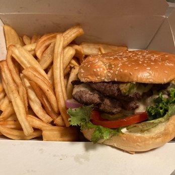 Denny's - Double Cheeseburger and Wavy Cut French Fries - Breakfast & Brunch Near Me - Ruskin, Florida Denny's - Double Cheeseburger and Wavy Cut French Fries - Breakfast & Brunch Near Me - Ruskin, Florida