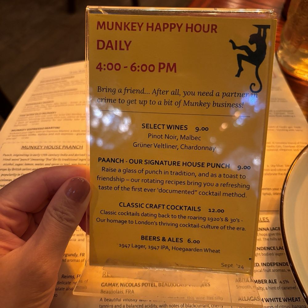Happy hour daily from 4-6 pm!