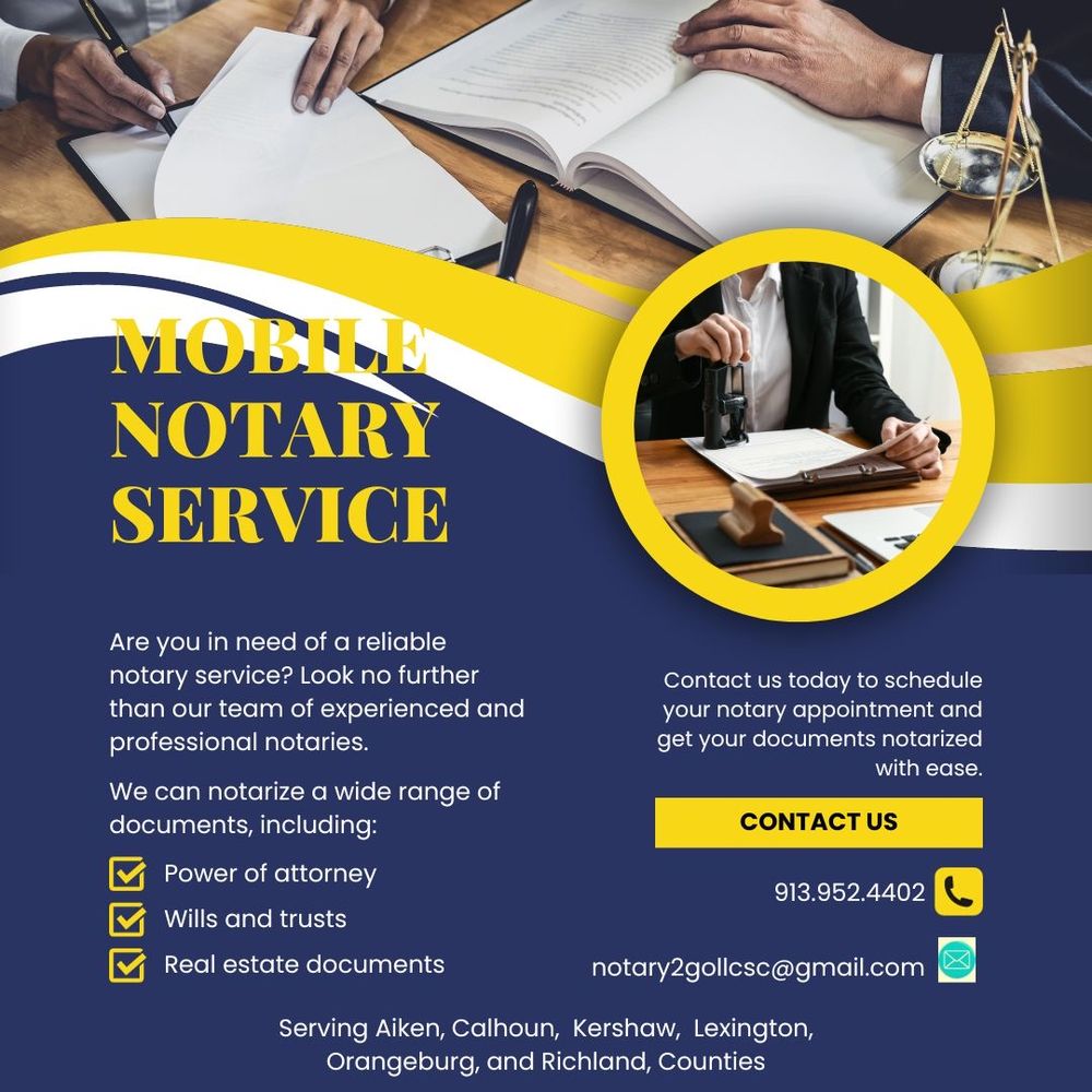 NOTARY2GO Request a Quote West Columbia, South Carolina Notaries