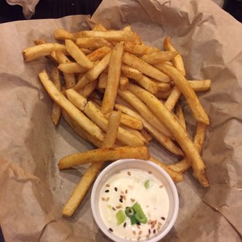 Del Seoul - Gamja fries with side of garlic sesame seed aioli. - Korean Near Me - Chicago, Illinois Del Seoul - Gamja fries with side of garlic sesame seed aioli. - Korean Near Me - Chicago, Illinois