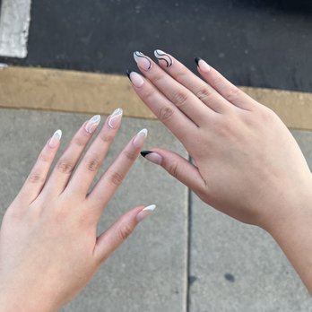 Violette Nails & Spa - black/white nails - Nail Salons Near Me - Rowland Heights, California