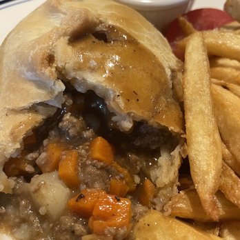 The Three Lions Pub - Lancaster Pasty, curry sauce, and chips - British Near Me - Redmond, Washington The Three Lions Pub - Lancaster Pasty, curry sauce, and chips - British Near Me - Redmond, Washington