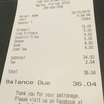 Sea Salt - Nice prices, but should have had a few more Calamari for the $12 - Seafood Near Me - Naples, Florida Sea Salt - Nice prices, but should have had a few more Calamari for the $12 - Seafood Near Me - Naples, Florida