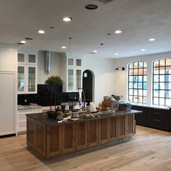 Corral Cabinets - White shaker cabinets & custom natural wood island
