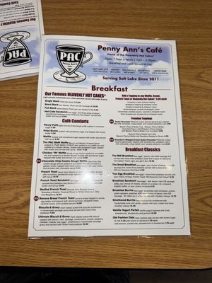 Menu photo 2 Penny Ann's Cafe Taylorsville, UT Menu photo 2 Penny Ann's Cafe Taylorsville, UT