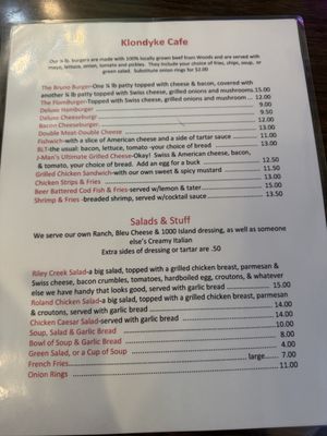 Menu photo 2 Klondyke Cafe & Tavern Laclede, ID Menu photo 2 Klondyke Cafe & Tavern Laclede, ID