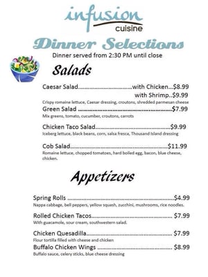 Menu photo 7 Infusion Cuisine Lynden, WA Menu photo 7 Infusion Cuisine Lynden, WA