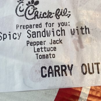 Chick-fil-A - Box showing they were suppose to add cheese - Fast Food Near Me - Dover, Delaware