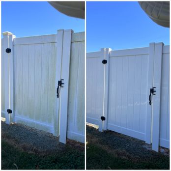 Critts Pressure Washing - Before and after on a fence - Pressure Washers Near Me Critts Pressure Washing - Before and after on a fence - Pressure Washers Near Me