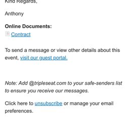 Cancellation email from Anthony... Cancellation email from Anthony...