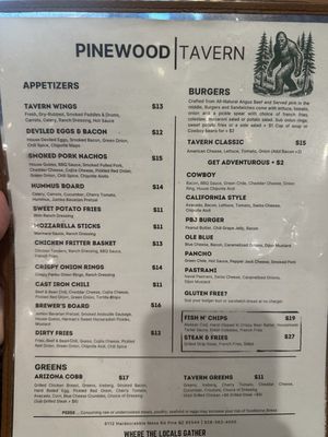Menu photo 4 Pinewood Tavern Pine, AZ