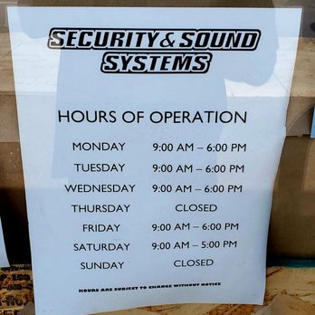 Security & Sound Systems - The business hours as of June 1, 2022 - Car Stereo Installation Near Me - Honolulu, Hawaii