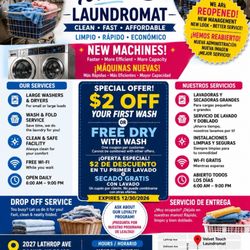 Velvet Touch Laundromat - Promotion and reopening flyer