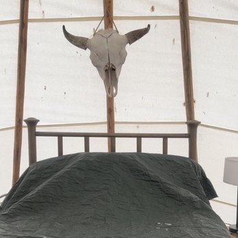 Basecamp Terlingua - Bird crap covered tarp we were told to sleep under. - Vacation Rentals Near Me - Terlingua, Texas