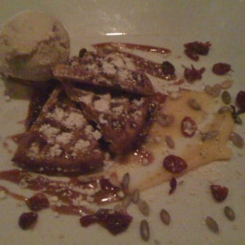 Barrington's - Pumpkin waffle with maple ice cream - New American Near Me - Charlotte, North Carolina