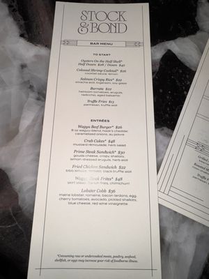 Menu photo 2 Stock & Bond Minneapolis, MN Menu photo 2 Stock & Bond Minneapolis, MN
