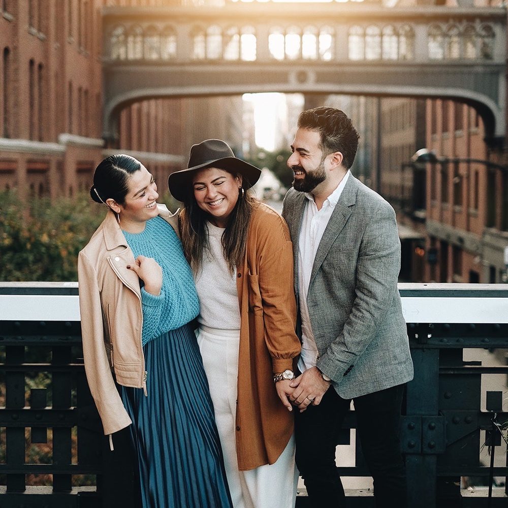 Jeff Thatcher Photography - Polyamorous Throuple photographed during sunrise on the NYC High Line - Session Photography Near Me