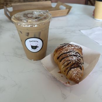 Petalia Brew & Bites - Valrhona Chocolate Cream Cheese Croissant and vanilla latte! - Coffee & Tea Near Me - Austin, Texas Petalia Brew & Bites - Valrhona Chocolate Cream Cheese Croissant and vanilla latte! - Coffee & Tea Near Me - Austin, Texas