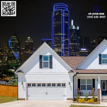 On Your Side Foundation Repair - a white house with a cityscape in the background - Masonry/Concrete Near Me - Dallas, Texas On Your Side Foundation Repair - a white house with a cityscape in the background - Masonry/Concrete Near Me - Dallas, Texas