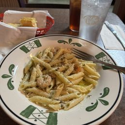Fresh homemade past with homemade Garlic bread Fresh homemade past with homemade Garlic bread
