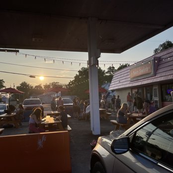 Twin Swirls - a group of people sitting at picnic tables - Ice Cream & Frozen Yogurt Near Me - Portland, Maine