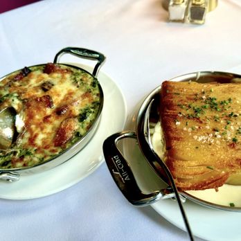 Butcher & Rose - POTATO ANNA roasted garlic, parmesan cream  CREAMED SPINACH cured bacon, gruyere cream - Steakhouses Near Me - Columbus, Ohio