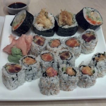 B Cafe - Spicy Tuna & Salmon and Shrimp Tempura rolls - Sushi Bars Near Me - Quincy, Massachusetts