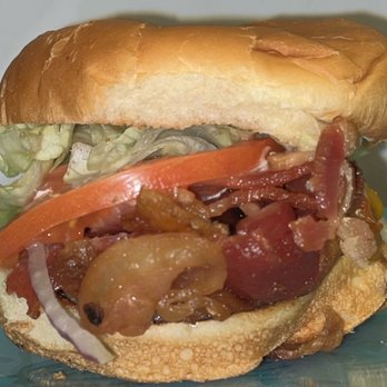 Burger Joint - Bacon Single Cheeseburger w/Lettuce, Tomato, Onions, Mayo - American Near Me - New York, New York Burger Joint - Bacon Single Cheeseburger w/Lettuce, Tomato, Onions, Mayo - American Near Me - New York, New York