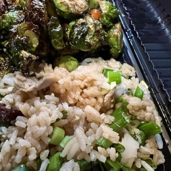 Poyoteca - Arroz Chaufa - Chicken (Pollo) and Brussel Sprouts & Carrots - Peruvian Near Me - Rockville, Maryland Poyoteca - Arroz Chaufa - Chicken (Pollo) and Brussel Sprouts & Carrots - Peruvian Near Me - Rockville, Maryland