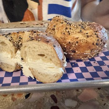 Flour Moon Bagels - Everything Bagel with plain Cream cheese - Bagels Near Me - New Orleans, Louisiana Flour Moon Bagels - Everything Bagel with plain Cream cheese - Bagels Near Me - New Orleans, Louisiana
