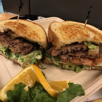 Habit Burger & Grill - Santa Barbara Burger! It's a double so essentially you get two full burgers. Guacamole + grilled onions on buttery grilled sourdough. - Salad Near Me - Lompoc, California