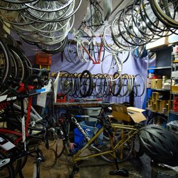 The Bike Church - Our back room is truly organized chaos.