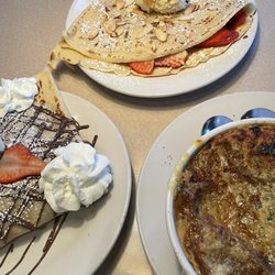 Danielle's Crêperie - 1. Fresh strawberry crepe 2. Nutella crepe w/ additional strawberries and bananas 3. French onion soup