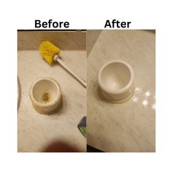 Before and after of bathroom accessory
