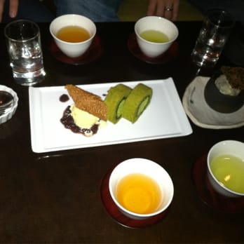 Cha-An - Green tea roll cake and sesame creme brûlée - Japanese Near Me - New York, New York Cha-An - Green tea roll cake and sesame creme brûlée - Japanese Near Me - New York, New York