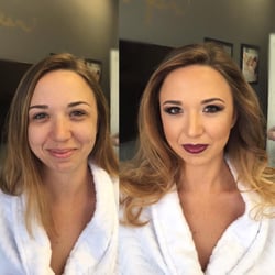 Glamour To Go Salon - Before and after Hair and makeup