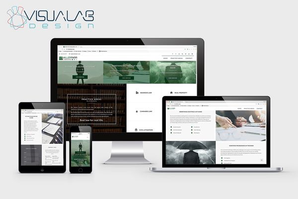 Visualab Design - a mockup of the website designed for Miler Farr Law Firm by Visualab Design - Los Angeles, CA