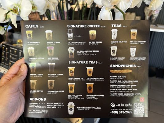 Menu photo 8 Cafes Quan San Jose, CA Menu photo 8 Cafes Quan San Jose, CA