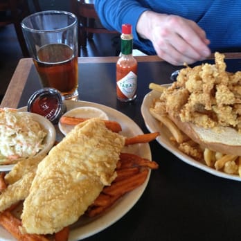 Quito's - Fish and chips with sweet potato fries and clam strip sandwich! Yumm! - Seafood Near Me - Bristol, Rhode Island Quito's - Fish and chips with sweet potato fries and clam strip sandwich! Yumm! - Seafood Near Me - Bristol, Rhode Island