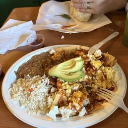 Chilaquiles and breakfast burrito