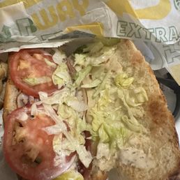 No cheese that I paid extra for, order wasn't ready on time, apparently it takes more than 45 mins to make a sandwich here. No cheese that I paid extra for, order wasn't ready on time, apparently it takes more than 45 mins to make a sandwich here.