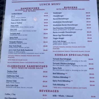 Art's Cafe - Menu - Diners Near Me - San Francisco, California