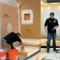 Orange Kitchen & Bath - Schluter waterproof training class.  We now offer Lifetime Warranty on the shower renovation which used Schluter waterproof materials.
