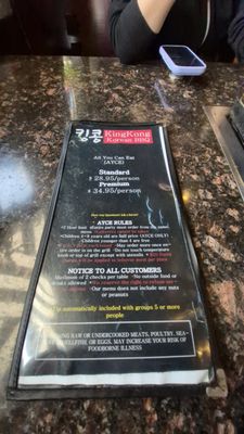 Menu photo 2 Kingkong Korean BBQ Beaverton, OR Menu photo 2 Kingkong Korean BBQ Beaverton, OR